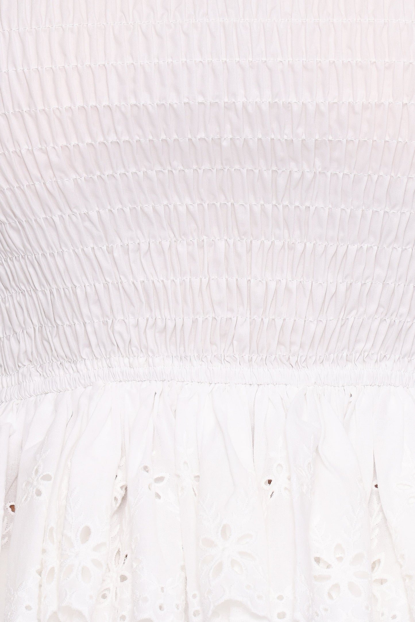 Stori Shirred Top - White Broderie