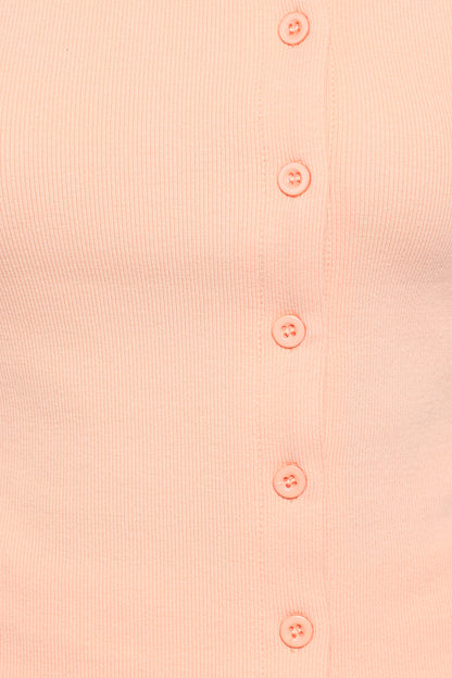 Tatum Asymmetrical Knit Top - Coral
