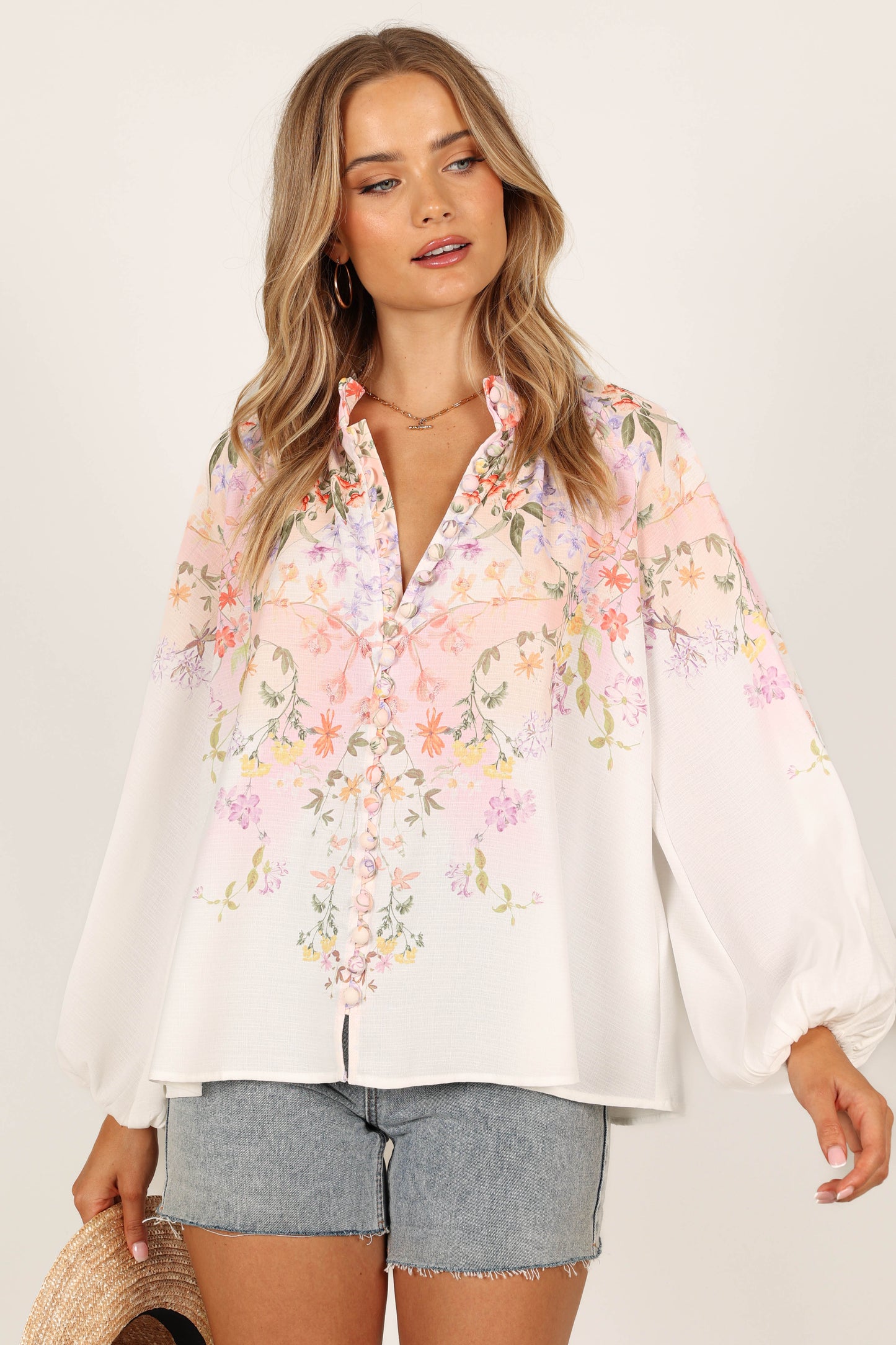Tiarna Shirt - White Floral