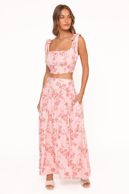 Tyler Tie Shoulder Top - Rose Pink Floral