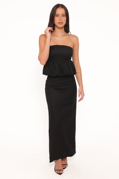 Ursa Peplum Top - Black