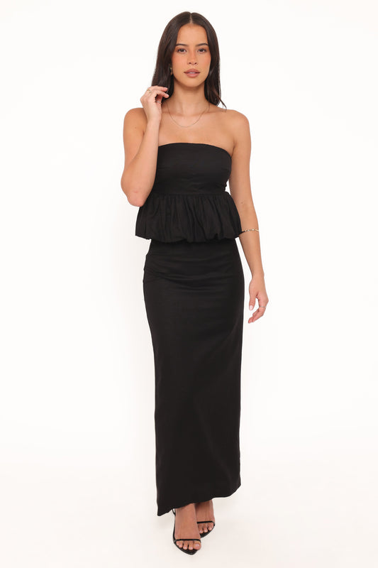 Ursa Peplum Top - Black