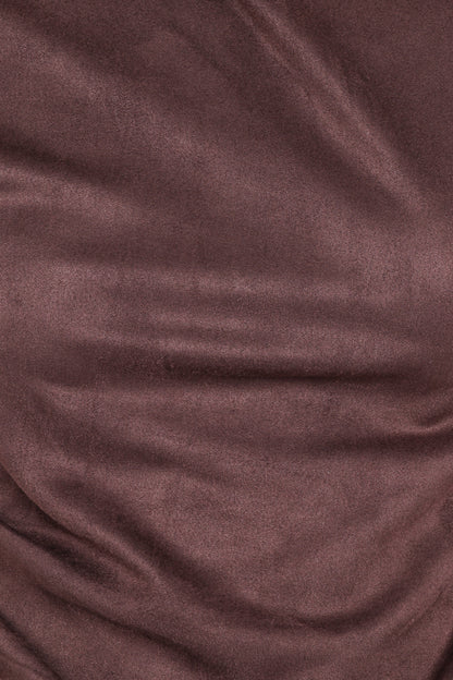 Vaila Faux Suede Off Shoulder Top - Chocolate