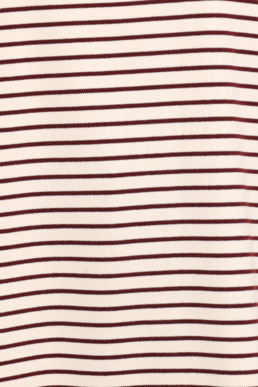 Wilda Oversized Tee - Cream Tan Stripe