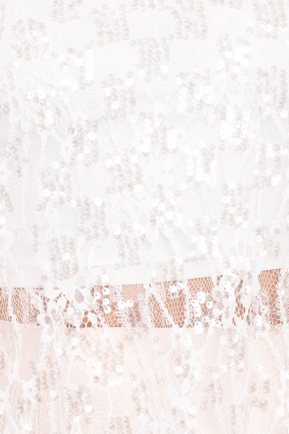 Yonder Sheer Lace Tee Top - White