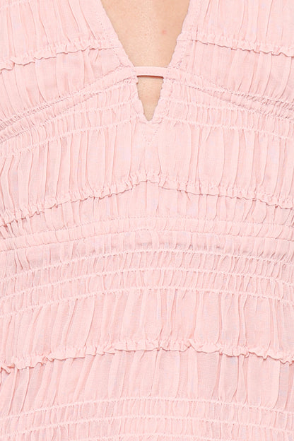 Zafira Textured Halter Top - Pink