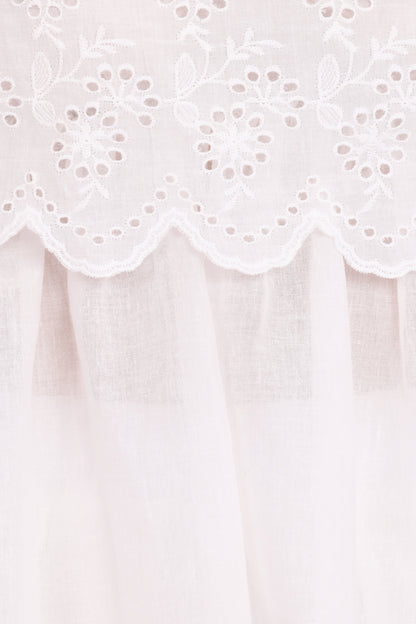 Zera Eyelet Top - White