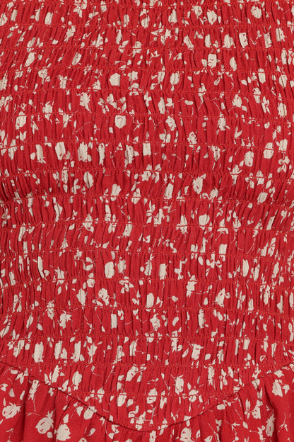 Zoella Peplum Top - Red Floral